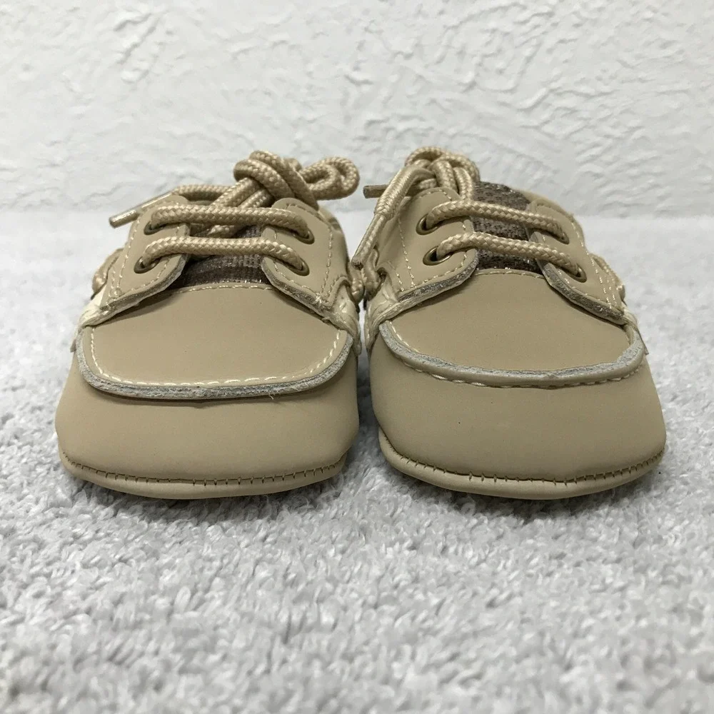 Baby Deer by Trimfoot Co 4114 Tan Boat Deck Shoe Infant Size 1 Leather Upper